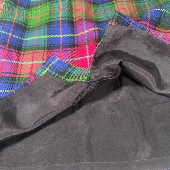 Vintage Talbots Plaid Wool Skirt size 12P 12 Petite Fuchsia Magenta Green Blue - Picture 6 of 16